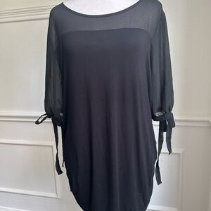 Lane Bryant Black Sheer Sleeve Tunic Top, Women’s Size 18/20